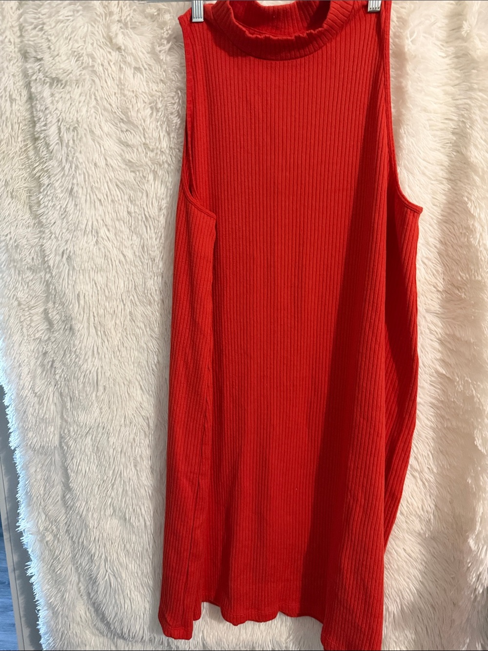 Old Navy Red Ribbed Sleeveless Mini Dress